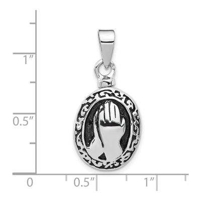 Sterling Silver Praying Hands Ash Holder Pendant – view 5