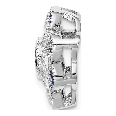 Sterling Silver CZ Flower Slide Pendant – view 3