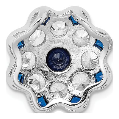 Sterling Silver CZ Flower Slide Pendant – view 4