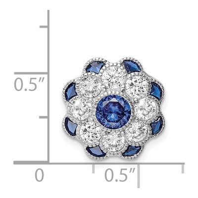 Sterling Silver CZ Flower Slide Pendant – view 5