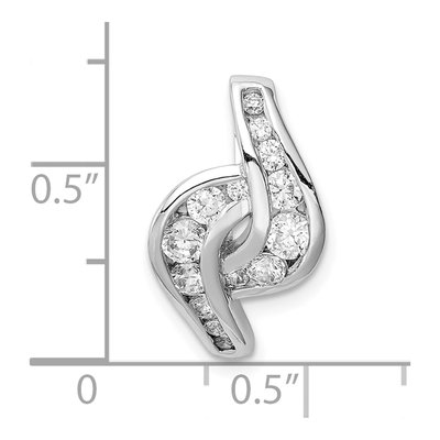 Sterling Silver CZ Slide Pendant – view 5