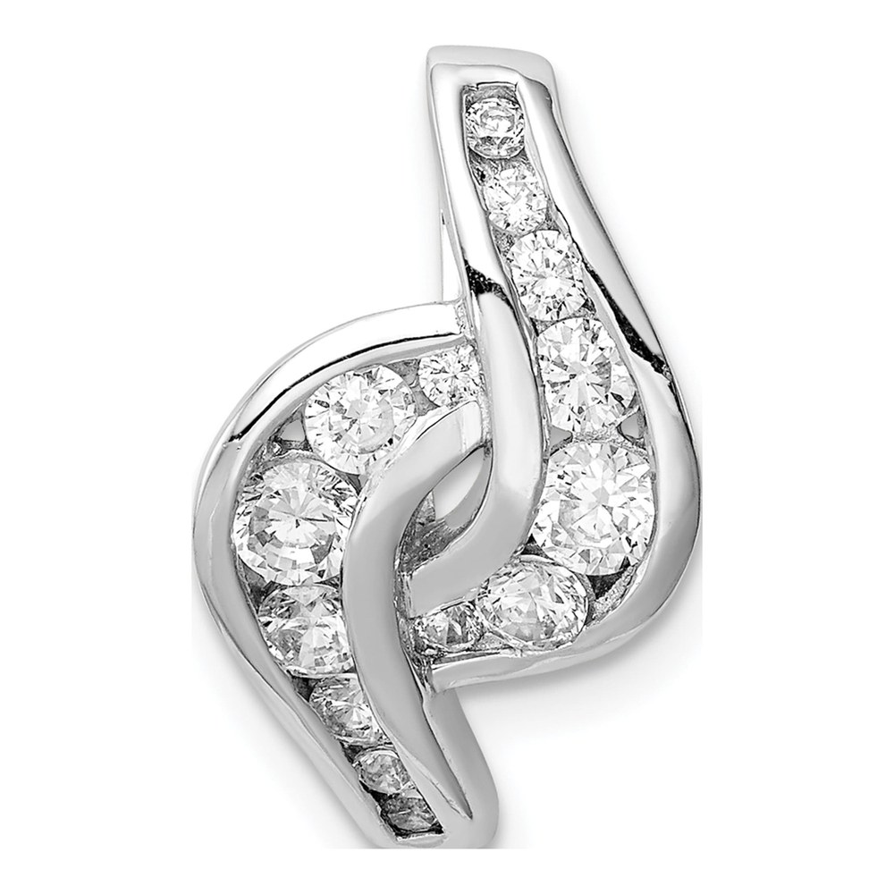 Sterling Silver CZ Slide Pendant