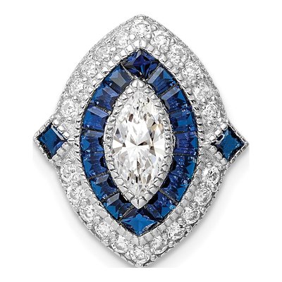 Sterling Silver CZ Slide Pendant