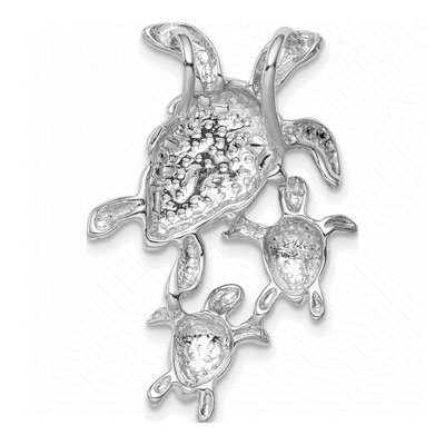 Sterling Silver Lab-Created Opal Sea Turtle Slide Pendant – view 4