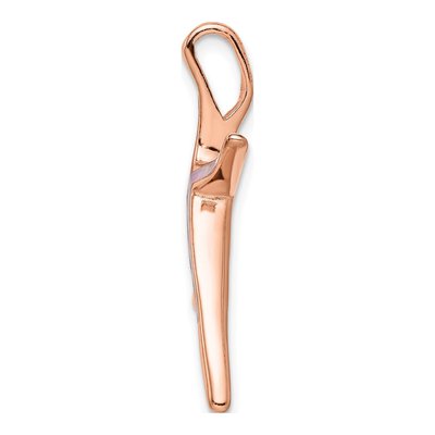 Rose Gold-Plated Sterling Silver Lab-Created Opal Starfish Slide Pendant – view 3