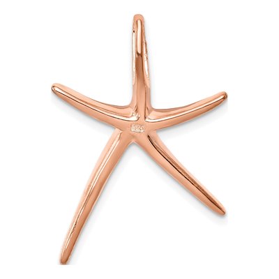 Rose Gold-Plated Sterling Silver Lab-Created Opal Starfish Slide Pendant – view 4