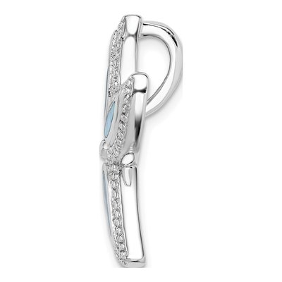 Sterling Silver Lab-Created Opal Starfish Slide Pendant – view 3