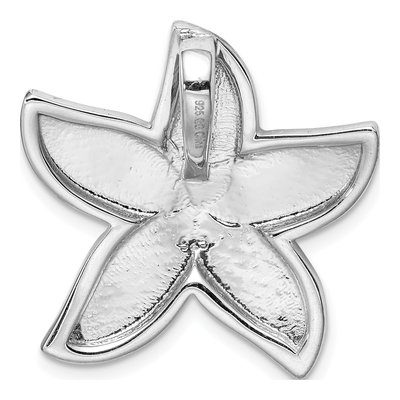 Sterling Silver Lab-Created Opal Starfish Slide Pendant – view 4