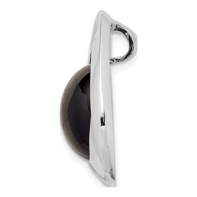 Sterling Silver Onyx Teardrop Slide Pendant – view 3