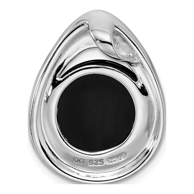 Sterling Silver Onyx Teardrop Slide Pendant – view 4
