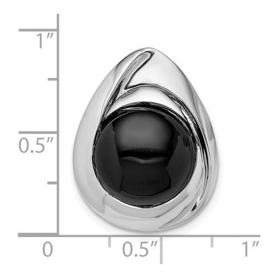 Sterling Silver Onyx Teardrop Slide Pendant – view 5