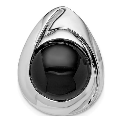 Sterling Silver Onyx Teardrop Slide Pendant