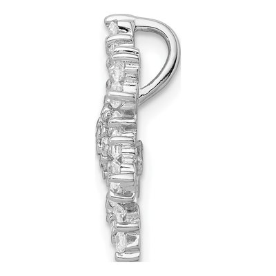 Sterling Silver CZ Snowflake Slide Pendant – view 3
