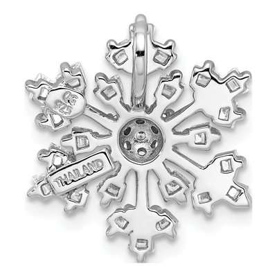 Sterling Silver CZ Snowflake Slide Pendant – view 4