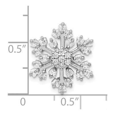 Sterling Silver CZ Snowflake Slide Pendant – view 5