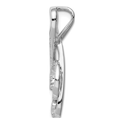 Sterling Silver CZ Treble Clef Music Slide Pendant – view 3
