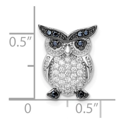 Sterling Silver CZ Owl Slide Pendant – view 5