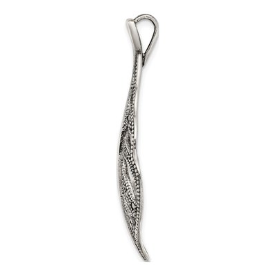 Sterling Silver Marcasite Leaf Slide Pendant – view 3