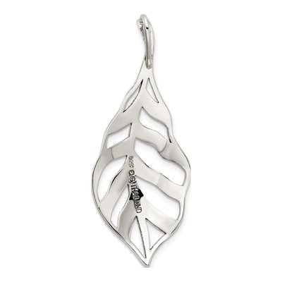 Sterling Silver Marcasite Leaf Slide Pendant – view 4