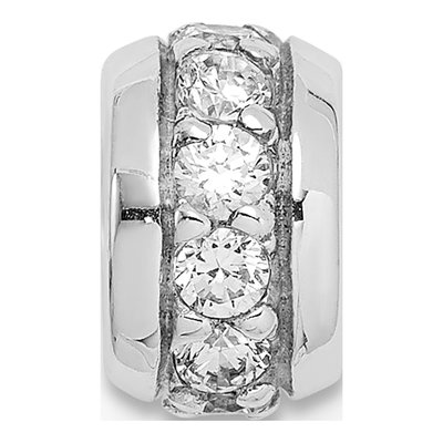 Sterling Silver CZ Slide Pendant – view 3