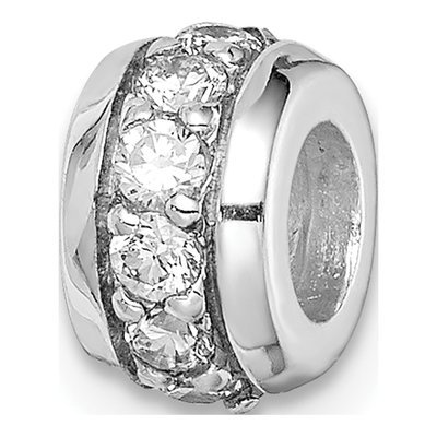 Sterling Silver CZ Slide Pendant