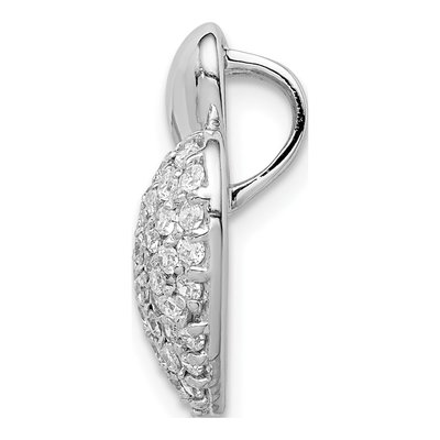 Sterling Silver CZ Double Heart Slide Pendant – view 3