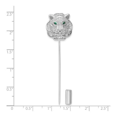 Sterling Silver CZ Tiger Pin – view 4