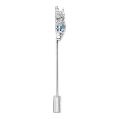 Sterling Silver CZ Unicorn Pin – view 3