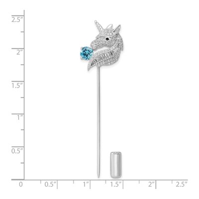 Sterling Silver CZ Unicorn Pin – view 4