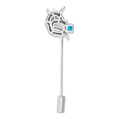 Sterling Silver CZ Unicorn Pin – view 5