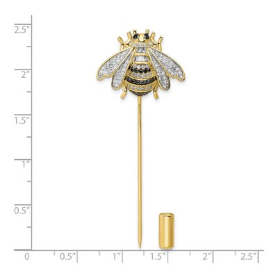 Sterling Silver CZ Bumblebee Pin – view 4