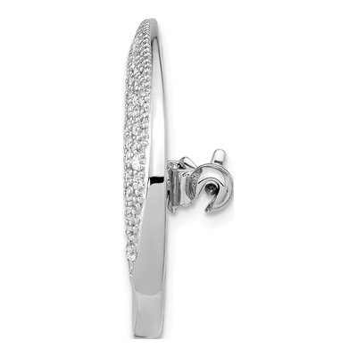 Sterling Silver CZ Circle Pin Brooch – view 3