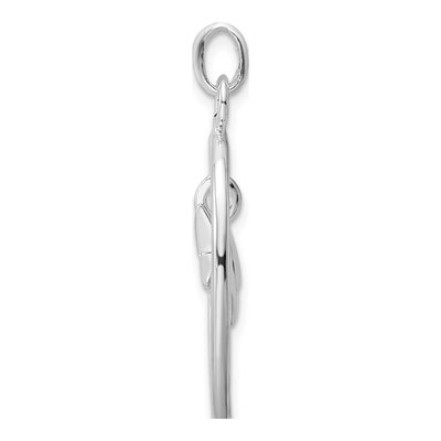 Sterling Silver Oval Dangle Star Pendant – view 3