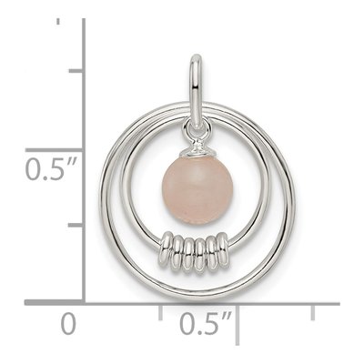 Sterling Silver Pink Quartzite Circles Pendant – view 4