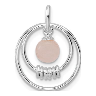 Sterling Silver Pink Quartzite Circles Pendant – view 5