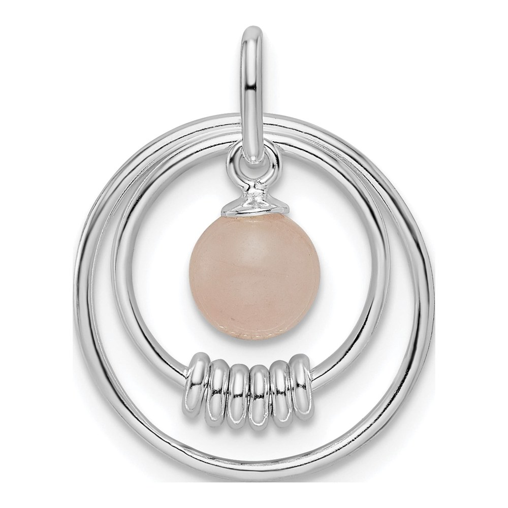 Sterling Silver Pink Quartzite Circles Pendant