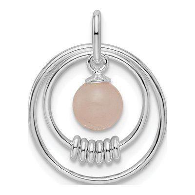 Sterling Silver Pink Quartzite Circles Pendant
