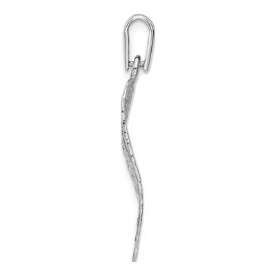 Sterling Silver Diamond-Cut Small Leaf Pendant – view 3