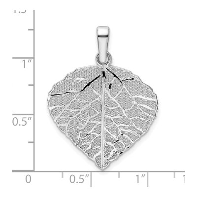 Sterling Silver Diamond-Cut Small Leaf Pendant – view 4
