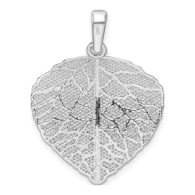 Sterling Silver Diamond-Cut Small Leaf Pendant – view 5
