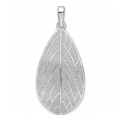 Sterling Silver Diamond-Cut Leaf Pendant – view 4