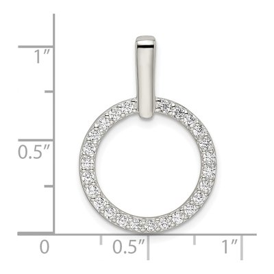 Sterling Silver CZ Circle Pendant – view 4