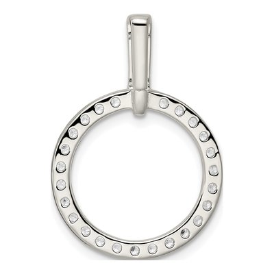 Sterling Silver CZ Circle Pendant – view 5