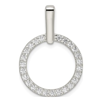 Sterling Silver CZ Circle Pendant