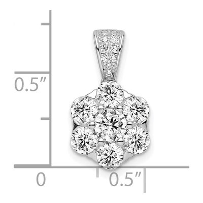 Sterling Silver CZ Flower Pendant – view 4