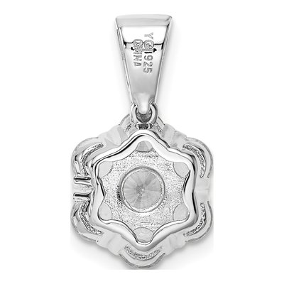 Sterling Silver CZ Flower Pendant – view 5