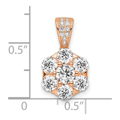 Rose Gold-Plated Sterling Silver CZ Flower Pendant – view 4