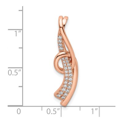 Rose Gold-Plated Sterling Silver CZ Slide Pendant – view 4
