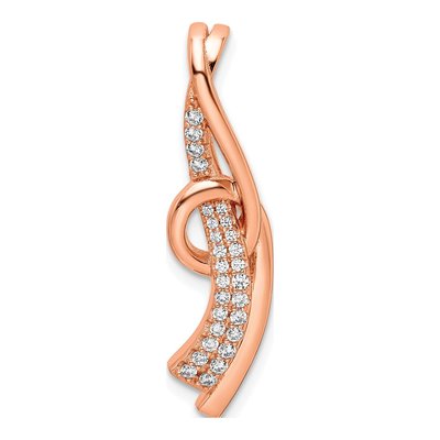 Rose Gold-Plated Sterling Silver CZ Slide Pendant