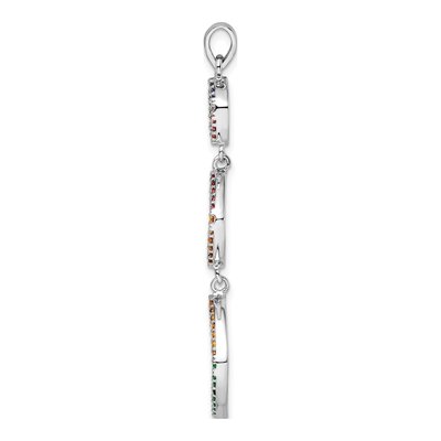 Sterling Silver Multi-Color Nano Crystal Pendant – view 3